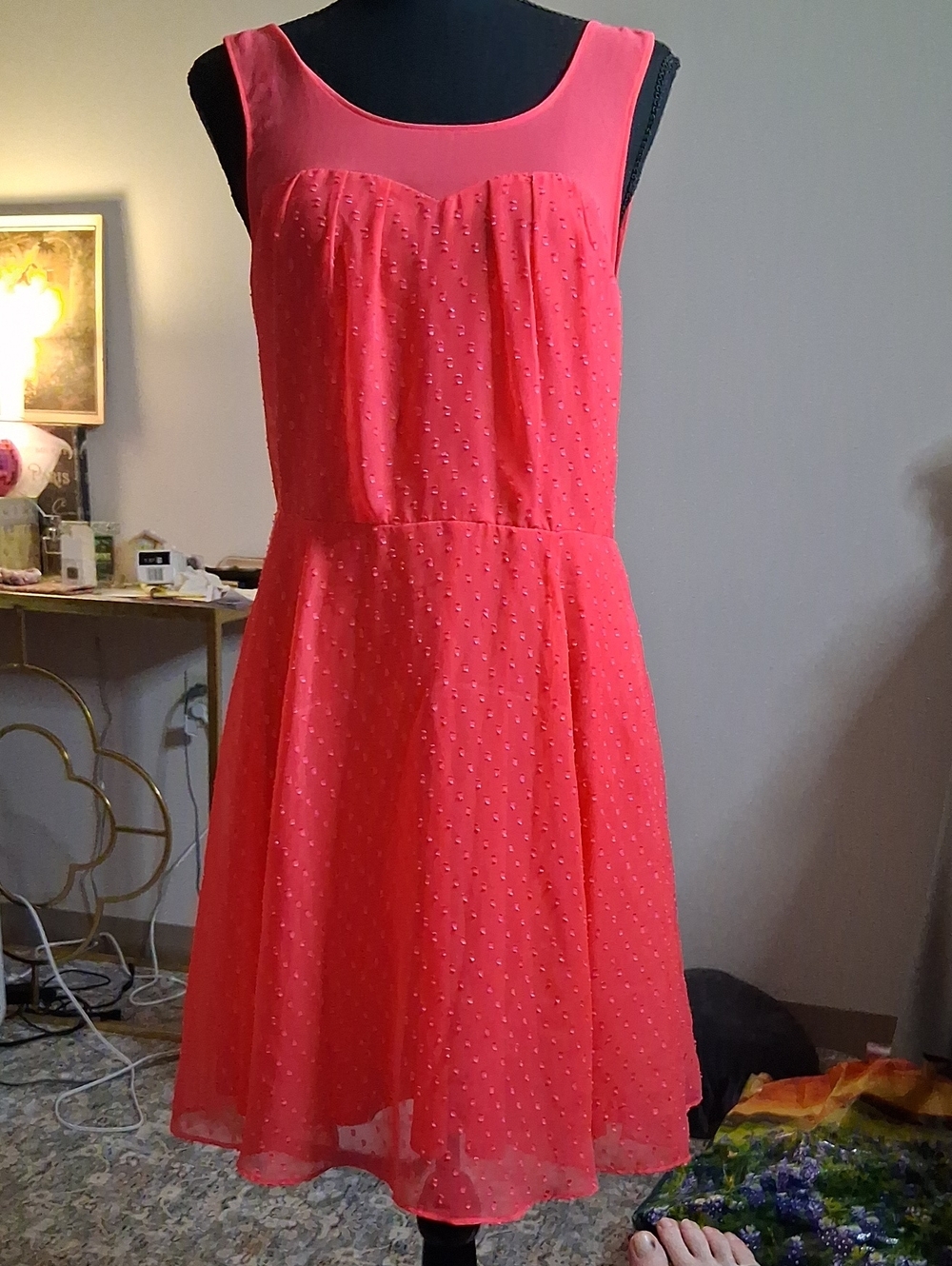 Express Coral Pink Sleeveless A-Line Dress